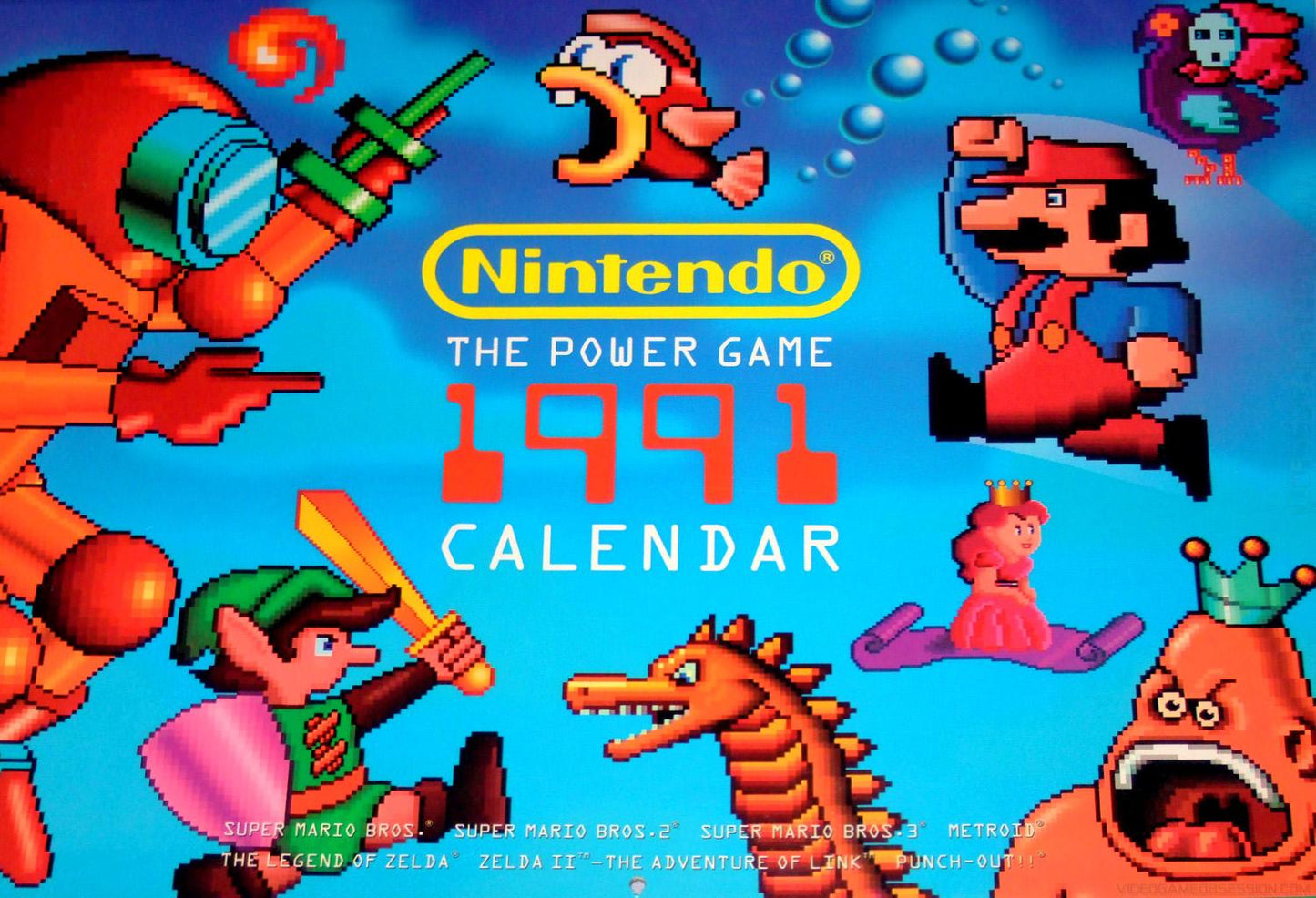 Nintendo The Power Game 1991 Calendar - Nintendo Power