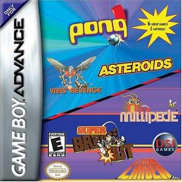 Pong Asteroids Yars Revenge Millipede Super Breakout Lunar Lander - Game Boy Advance