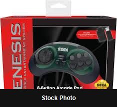 Retro Bit Genesis 8 Button Arcade Pad Shadow (Sega Genesis) - Nintendo Accessories