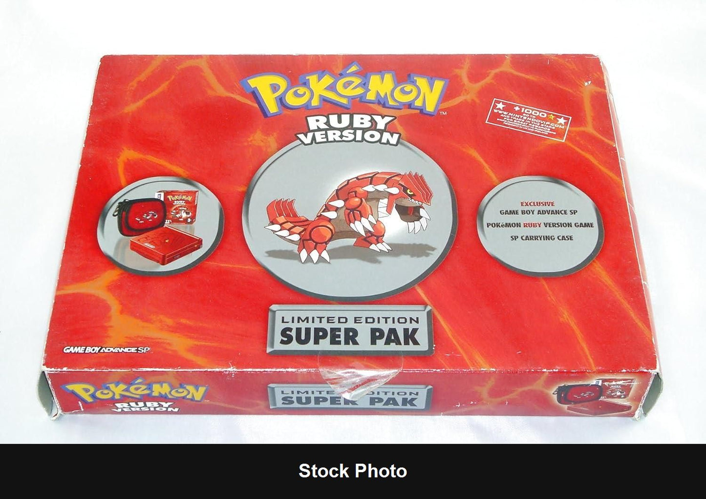 Game Boy Advance SP Pokemon Ruby Version Limited Edition Super Pak - Console