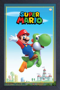 11" x 17"  Mario & Yoshi Framed Print *NEW*