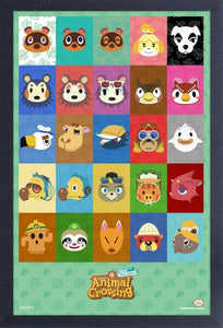 11" x 17"  Animal Crossing - NH - Character Icons Framed Print *NEW*