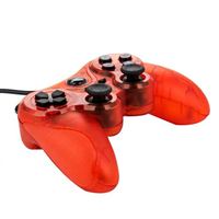 Playstation 3 Wired USB Controller - Clear Red *TTX* *New*