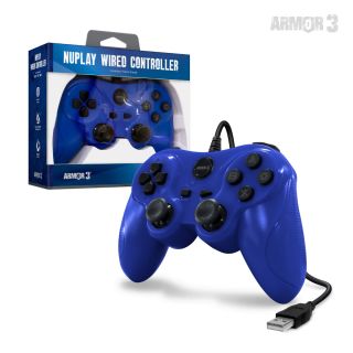 Playstation 3 Wired USB Controller - Blue [NuPlay] *New*