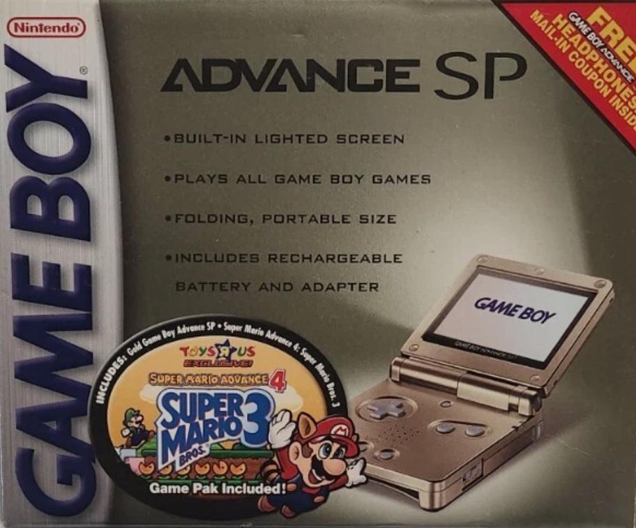 Gold GameBoy Advance SP [Super Mario Advance 4 Bundle] - Game Boy Advance