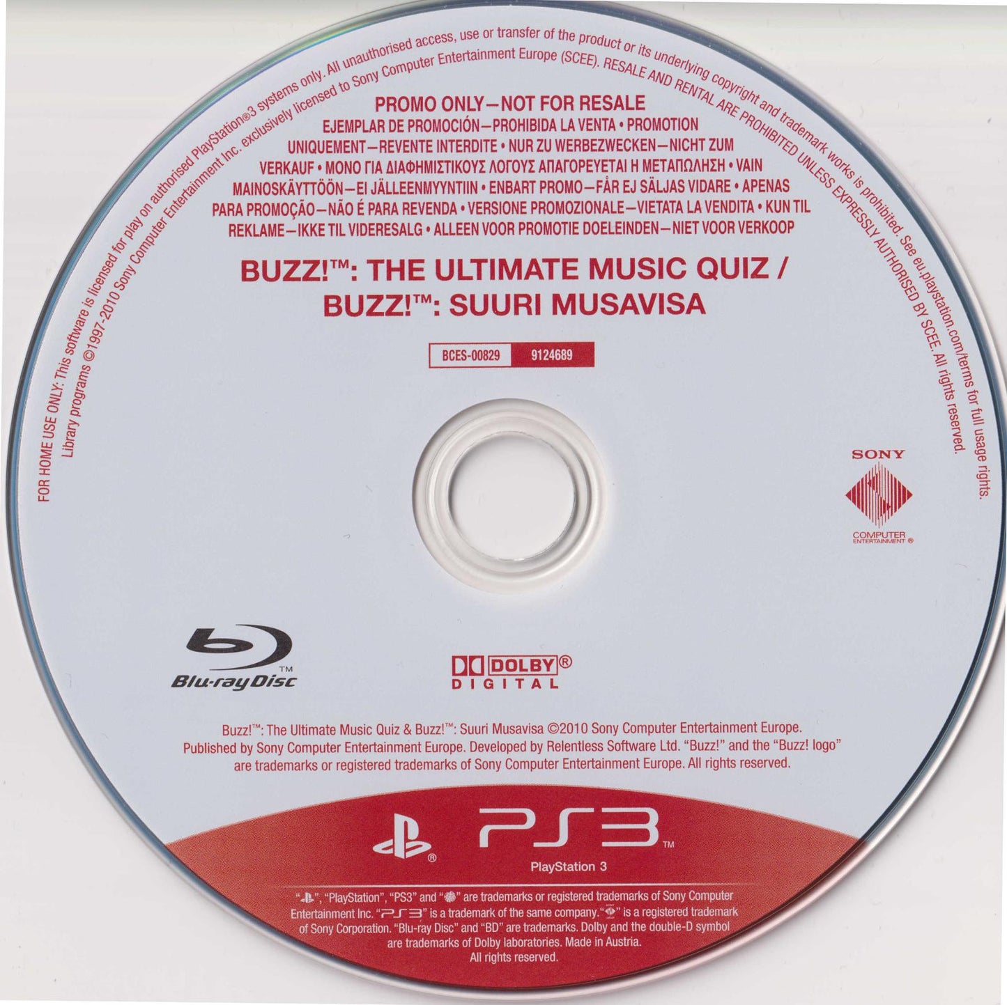 Buzz!: The Ultimate Music Quiz [Not For Resale] - PAL Playstation 3 [Import]