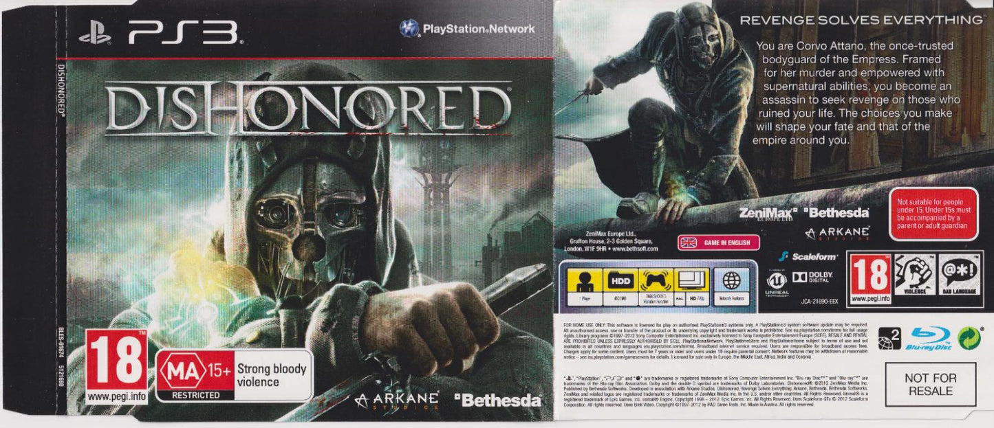 Dishonored [Not For Resale] - PAL Playstation 3 [Import]