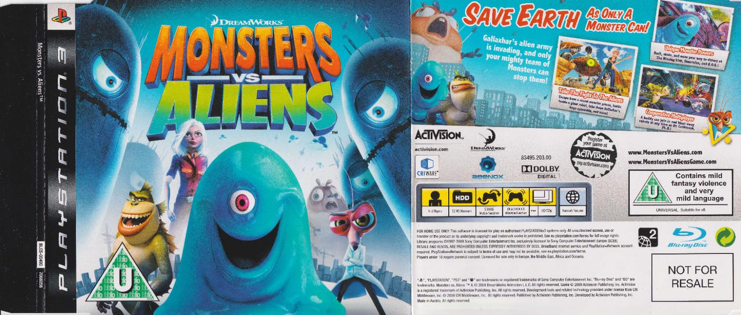 Monsters Vs. Aliens [Not For Resale] - PAL Playstation 3 [Import]