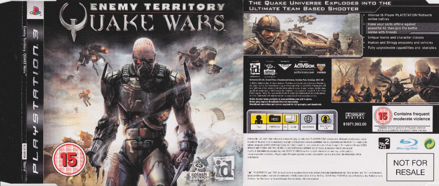 Enemy Territory: Quake Wars [Not For Resale] - PAL Playstation 3 [Import]