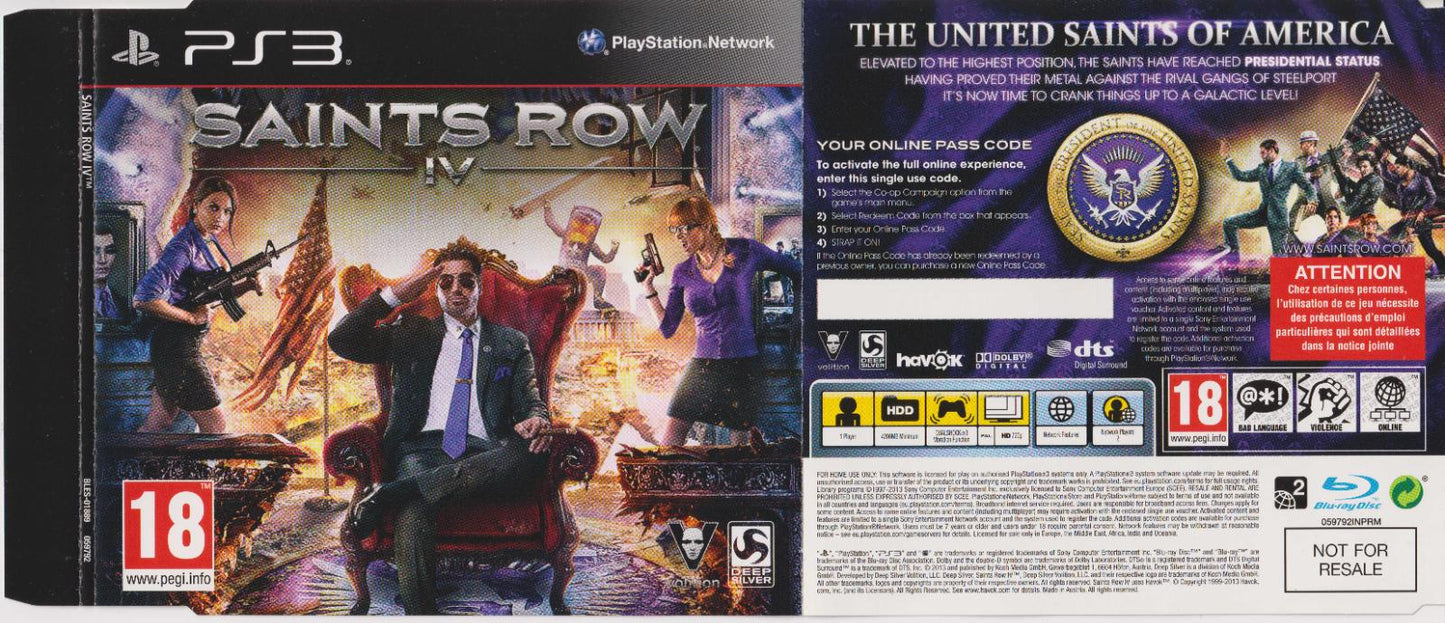 Saints Row IV [Not For Resale] - PAL Playstation 3 [Import]