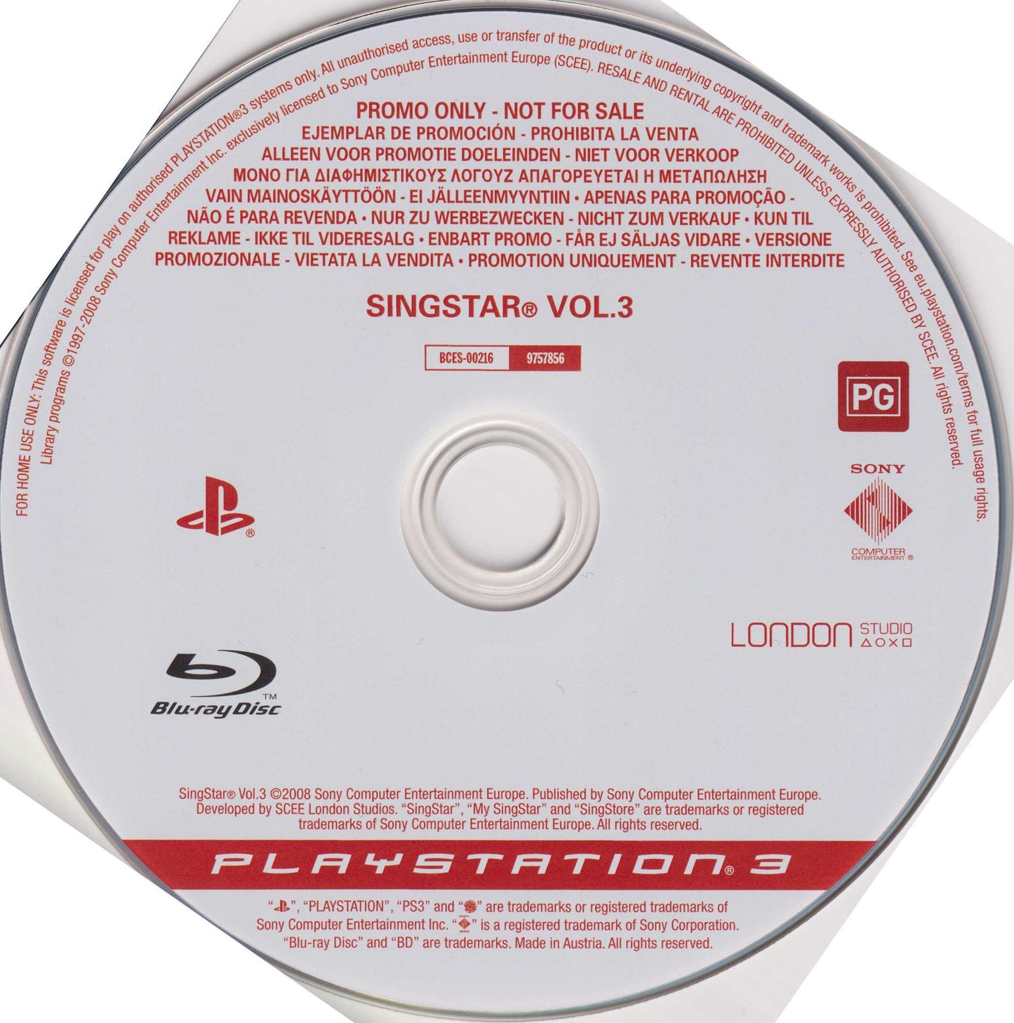 SingStar Vol. 3 [Not For Resale] - PAL Playstation 3 [Import]