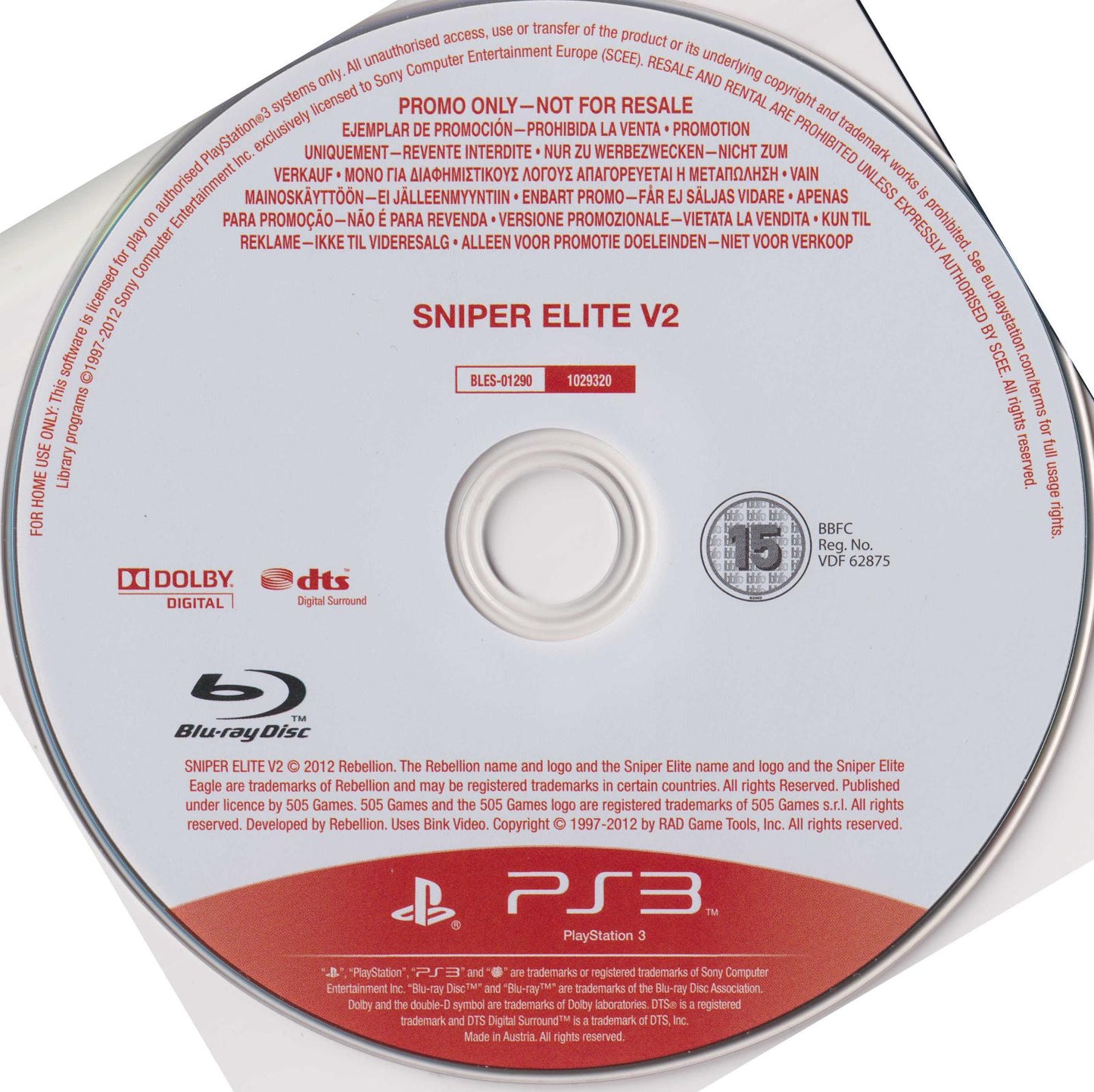 Sniper Elite V2 [Not For Resale] - PAL Playstation 3 [Import]