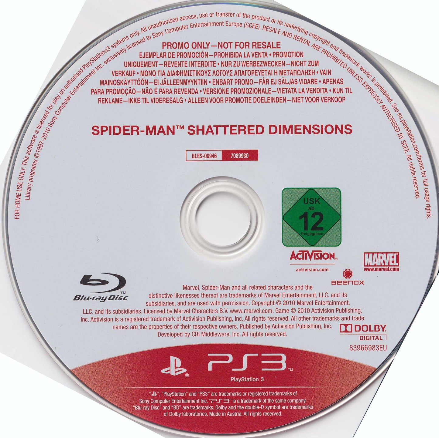 Spiderman: Shattered Dimensions [Not For Resale] - PAL Playstation 3 [Import]