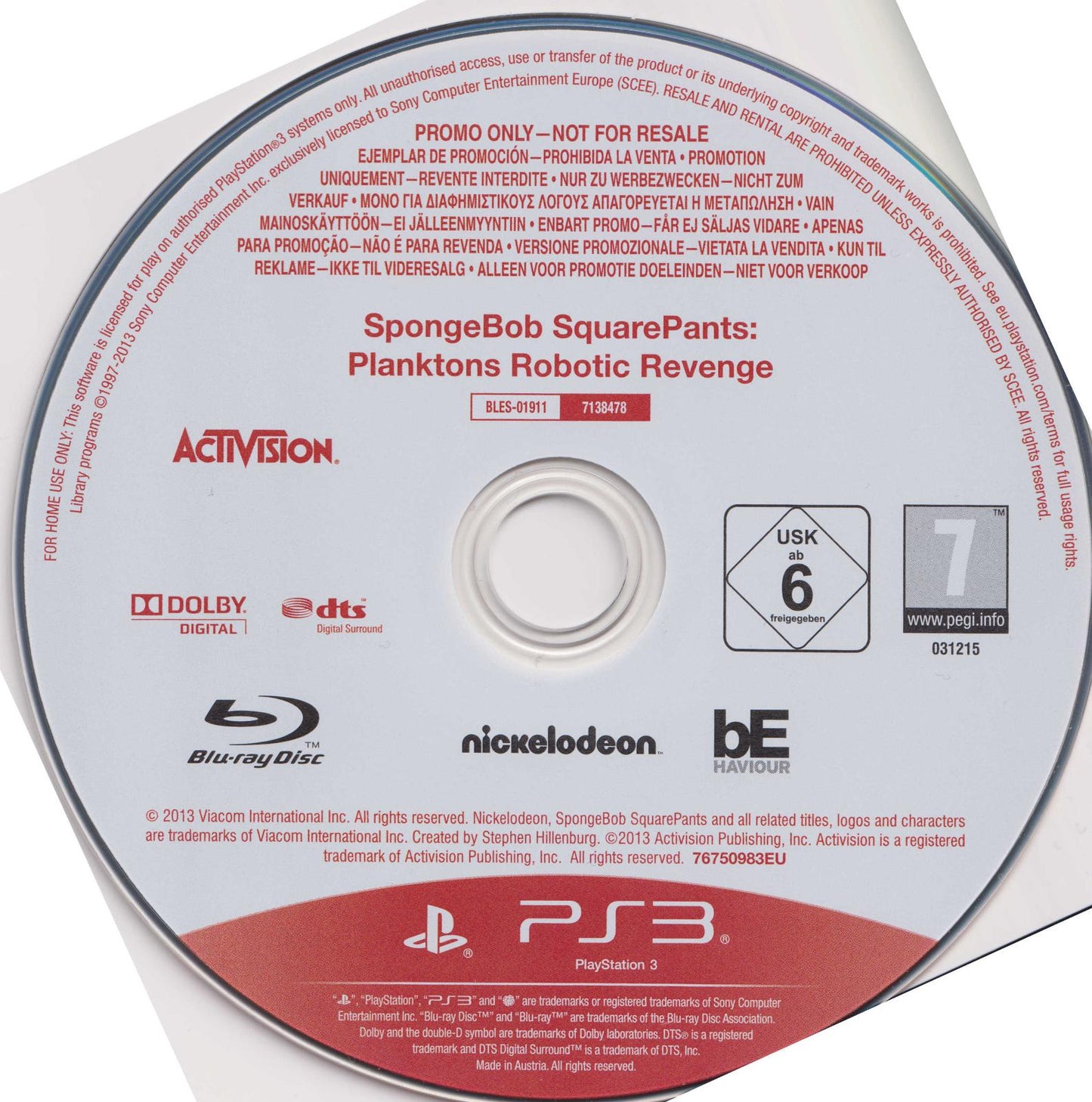 SpongeBob SquarePants: Plankton's Robotic Revenge [Not For Resale] - PAL Playstation 3 [Import]