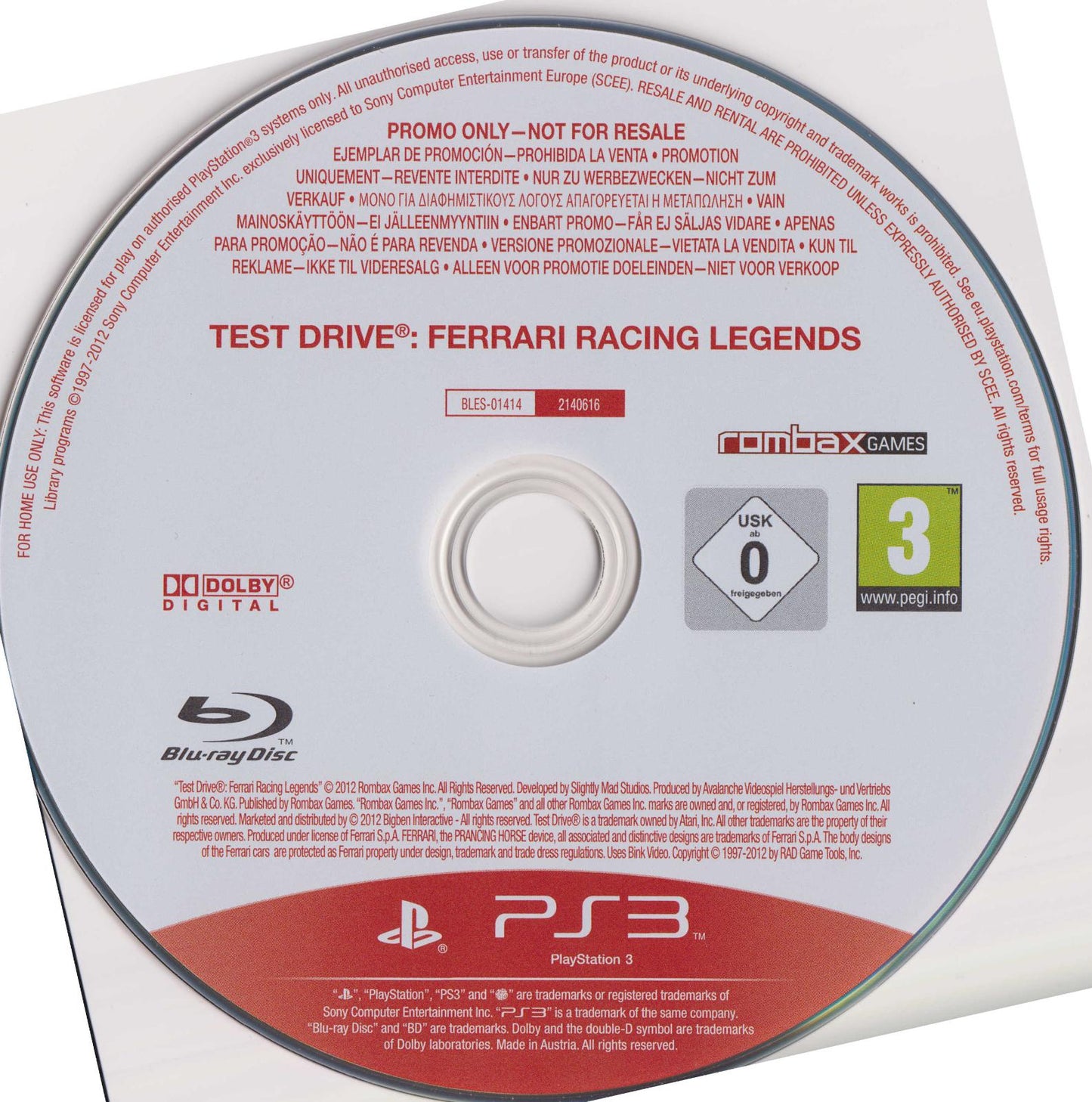 Test Drive: Ferrari Racing Legends [Not For Resale] - PAL Playstation 3 [Import]