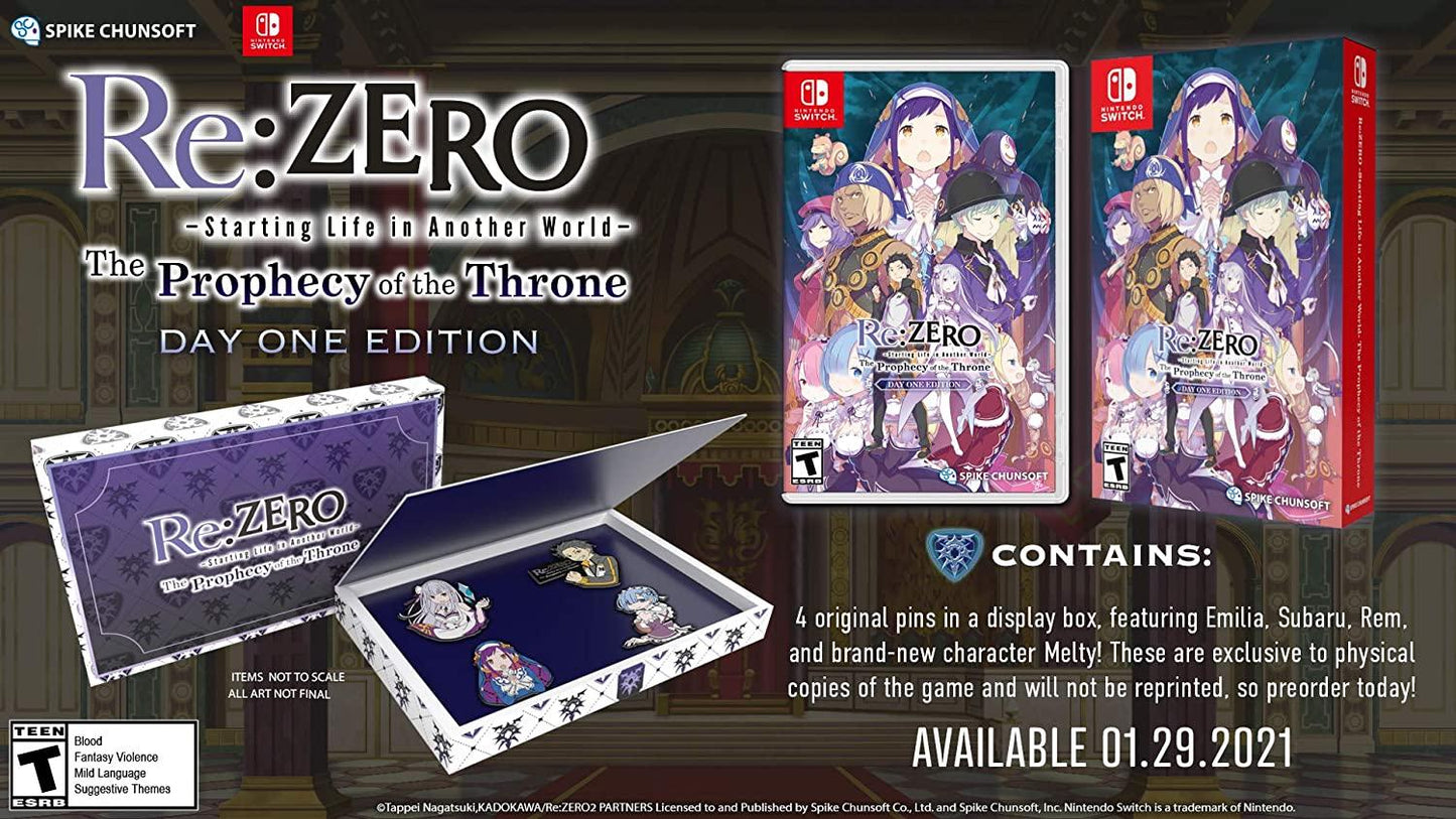 Re:ZERO: The Prophecy of the Throne [Day One Edition] - Nintendo Switch