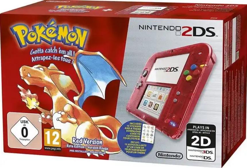 Nintendo 2DS Pokemon Red Edition - PAL Console [Import]