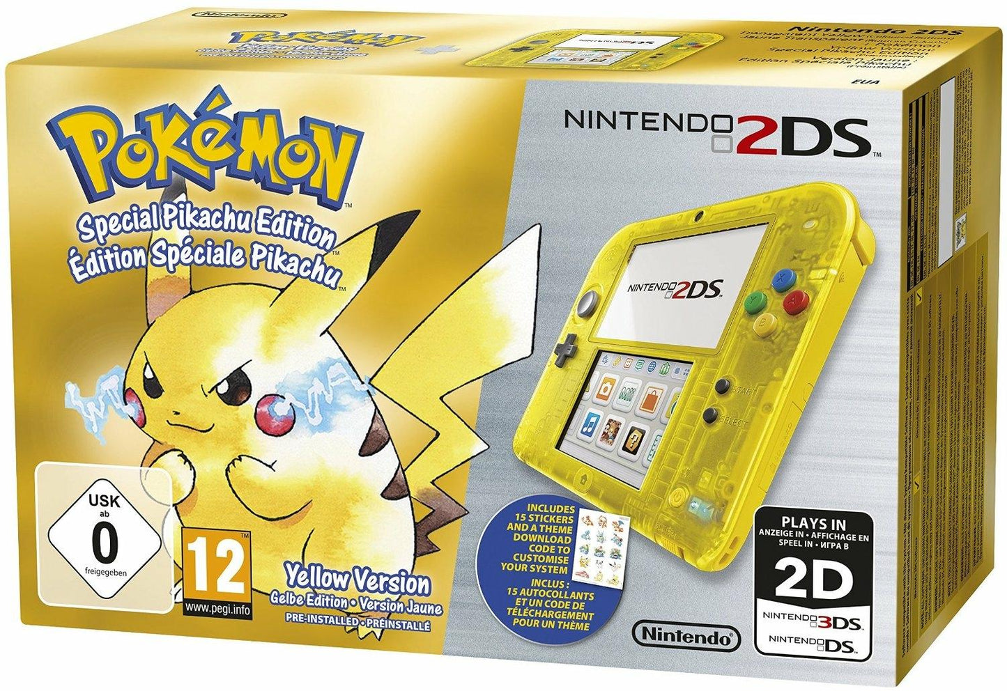 Nintendo 2DS Pokemon Yellow Edition - PAL Console [Import]