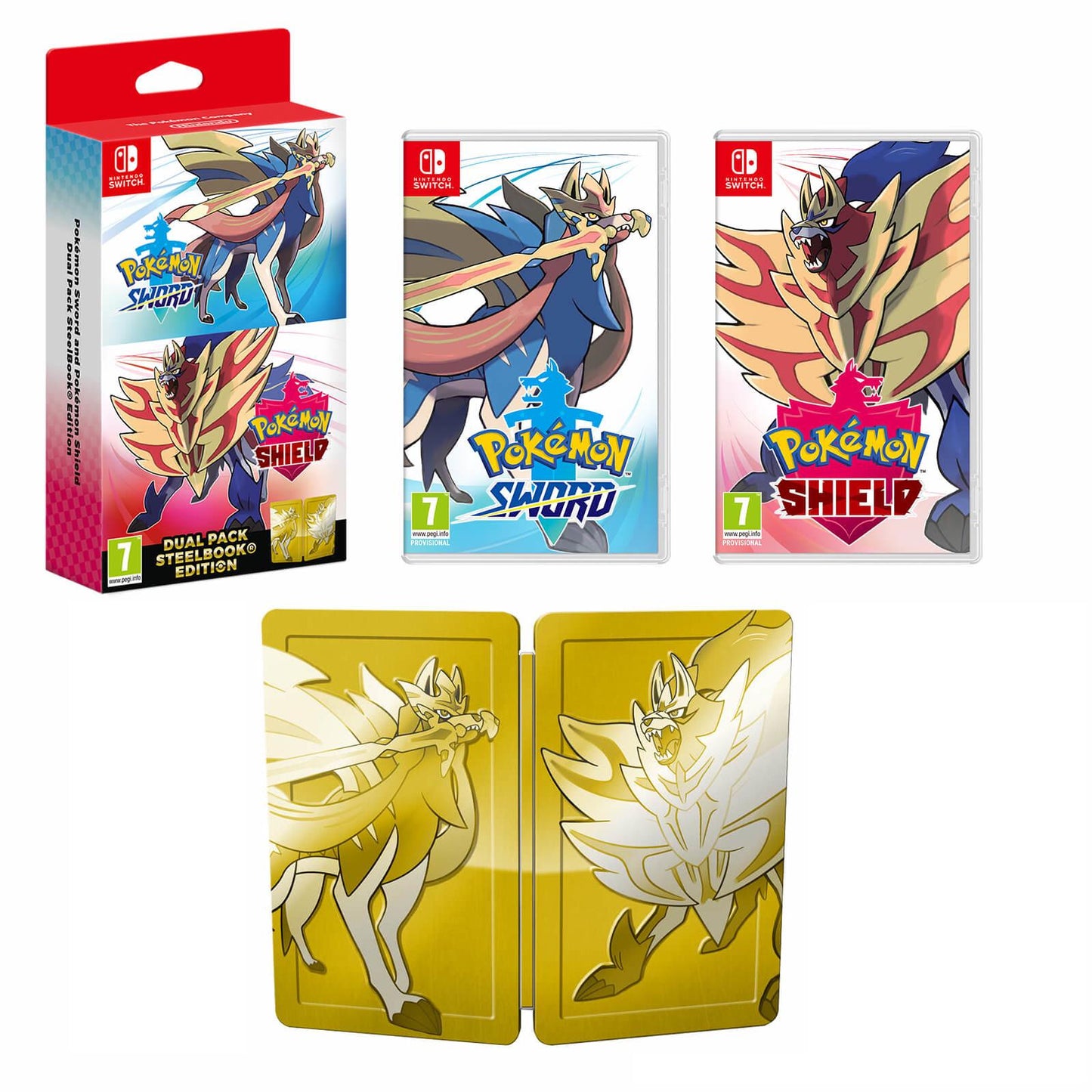 Pokemon Sword And Shield Dual Pack [Steelbook Edition] - PAL Nintendo Switch [Import]