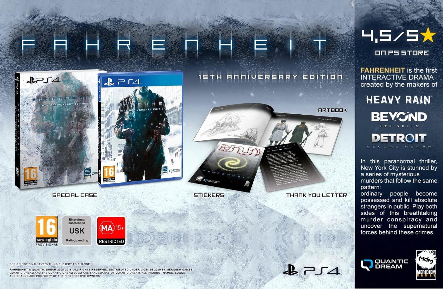 Fahrenheit [15th Anniversary Edition] - PAL Playstation 4 [Import]