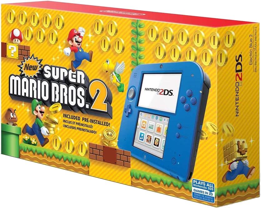 Nintendo 2DS Electric Blue 2 [New Super Mario 2 Bros 2 Pre-installed] - Nintendo 3DS
