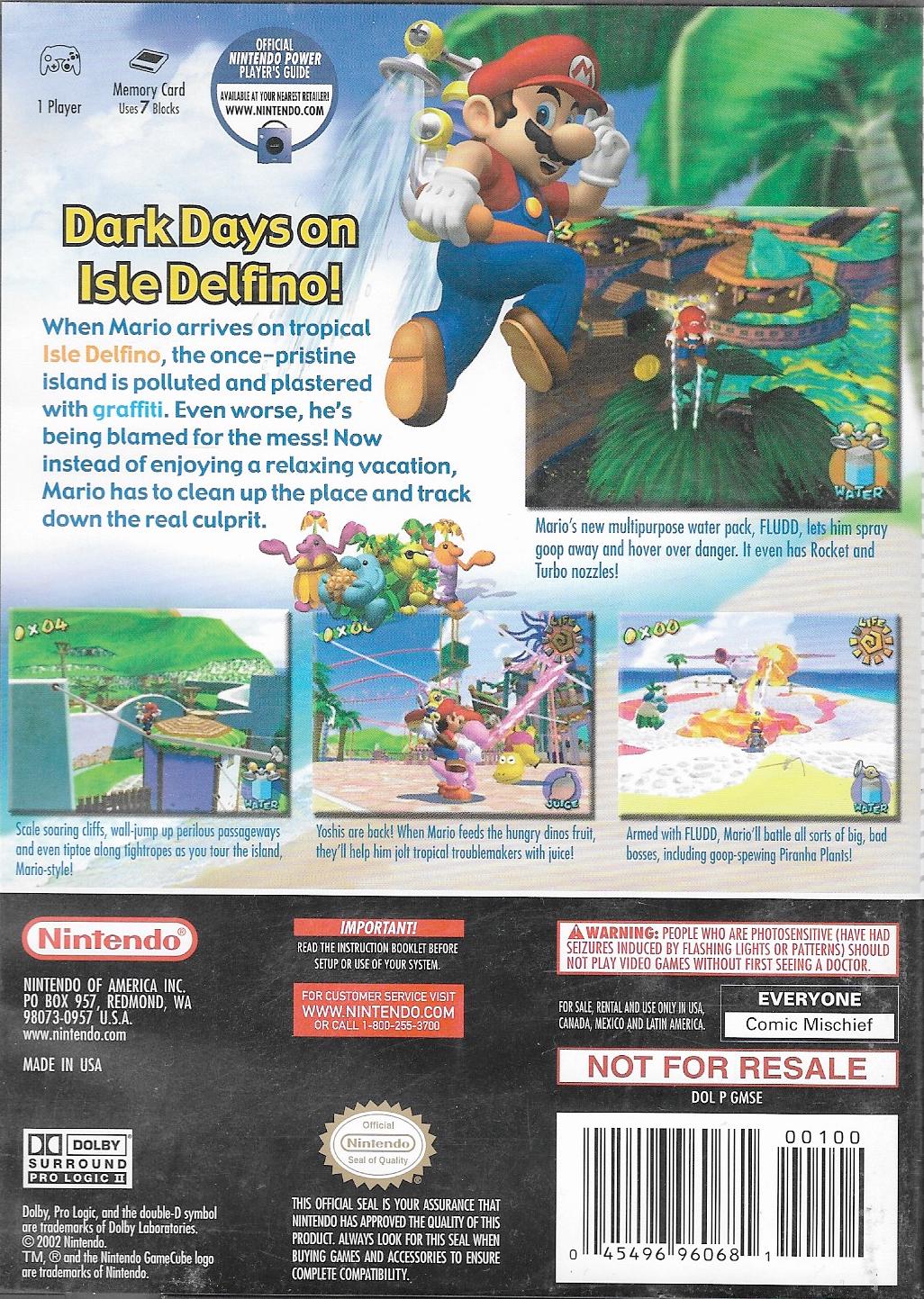 Super Mario Sunshine [Not For Resale] - GameCube