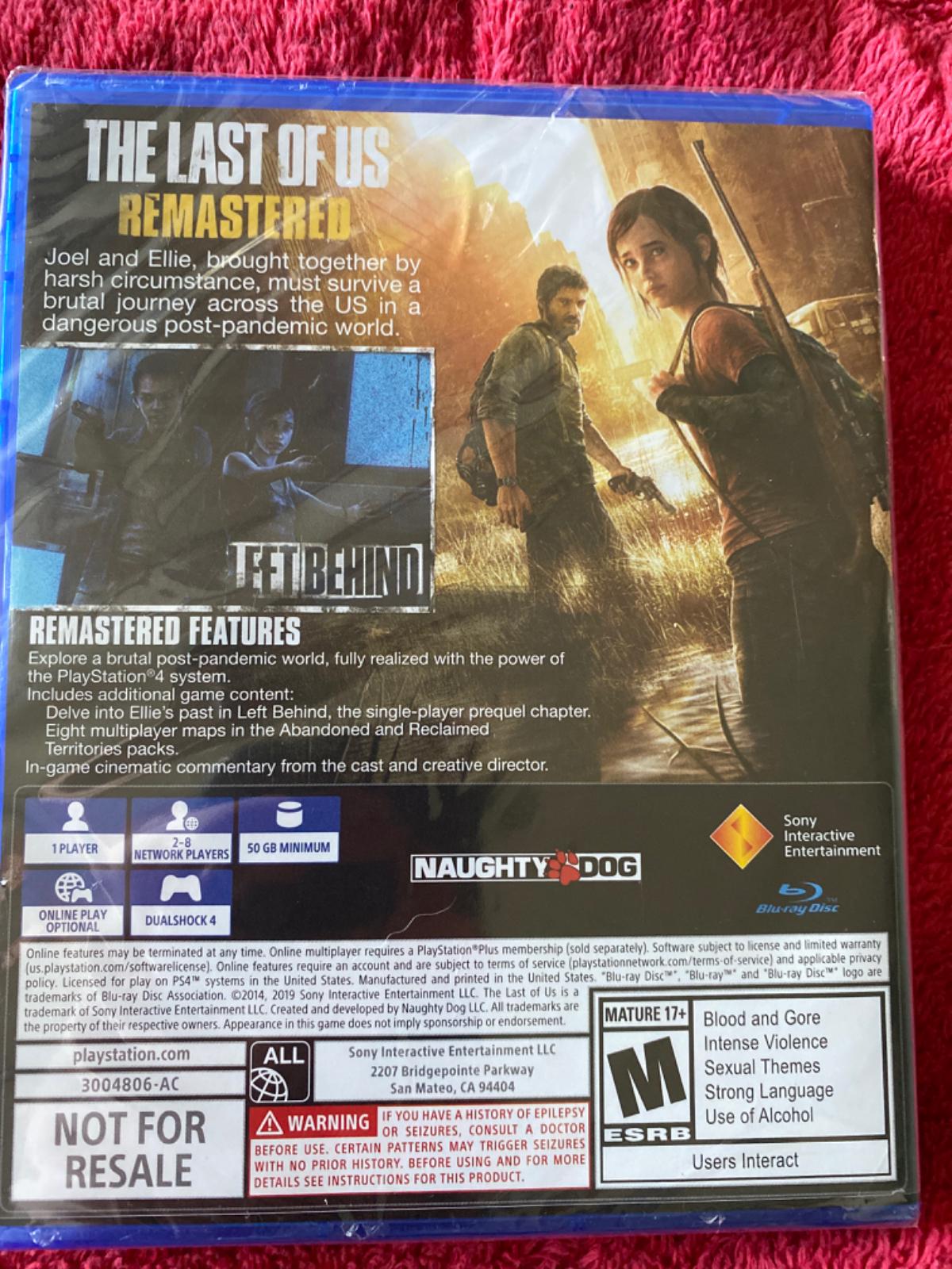The Last of Us Remastered [Not For Resale] - PlayStation 4