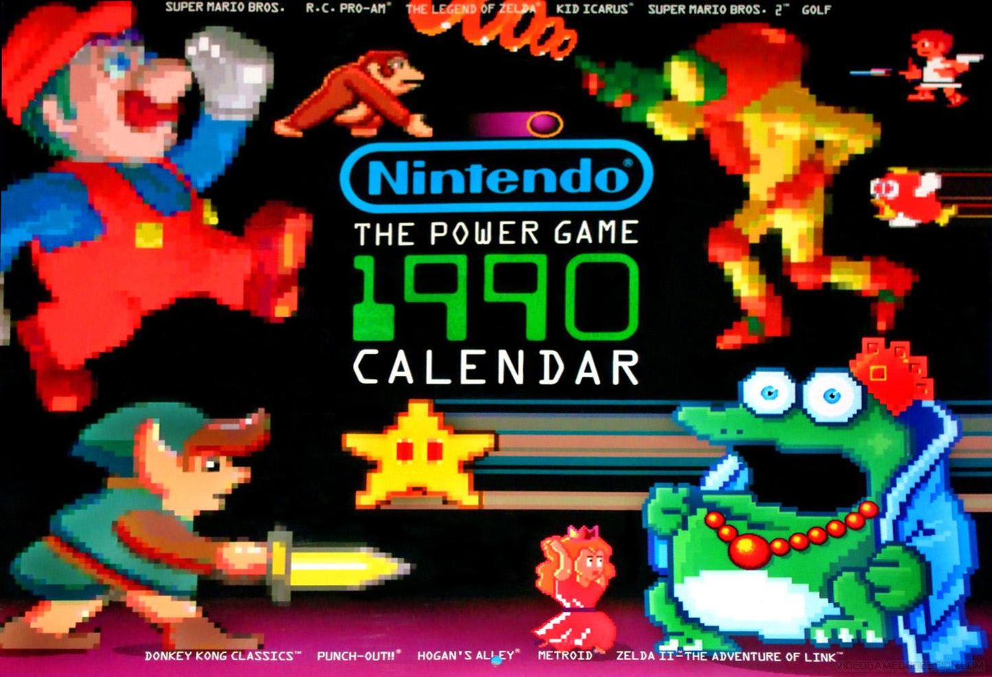 Nintendo The Power Game 1990 Calendar - Nintendo Power
