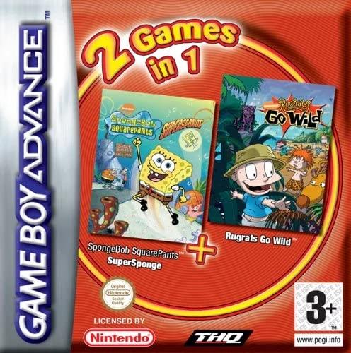 2 Games In 1: SpongeBob SquarePants: SuperSponge & Rugrats Go Wild - Game Boy