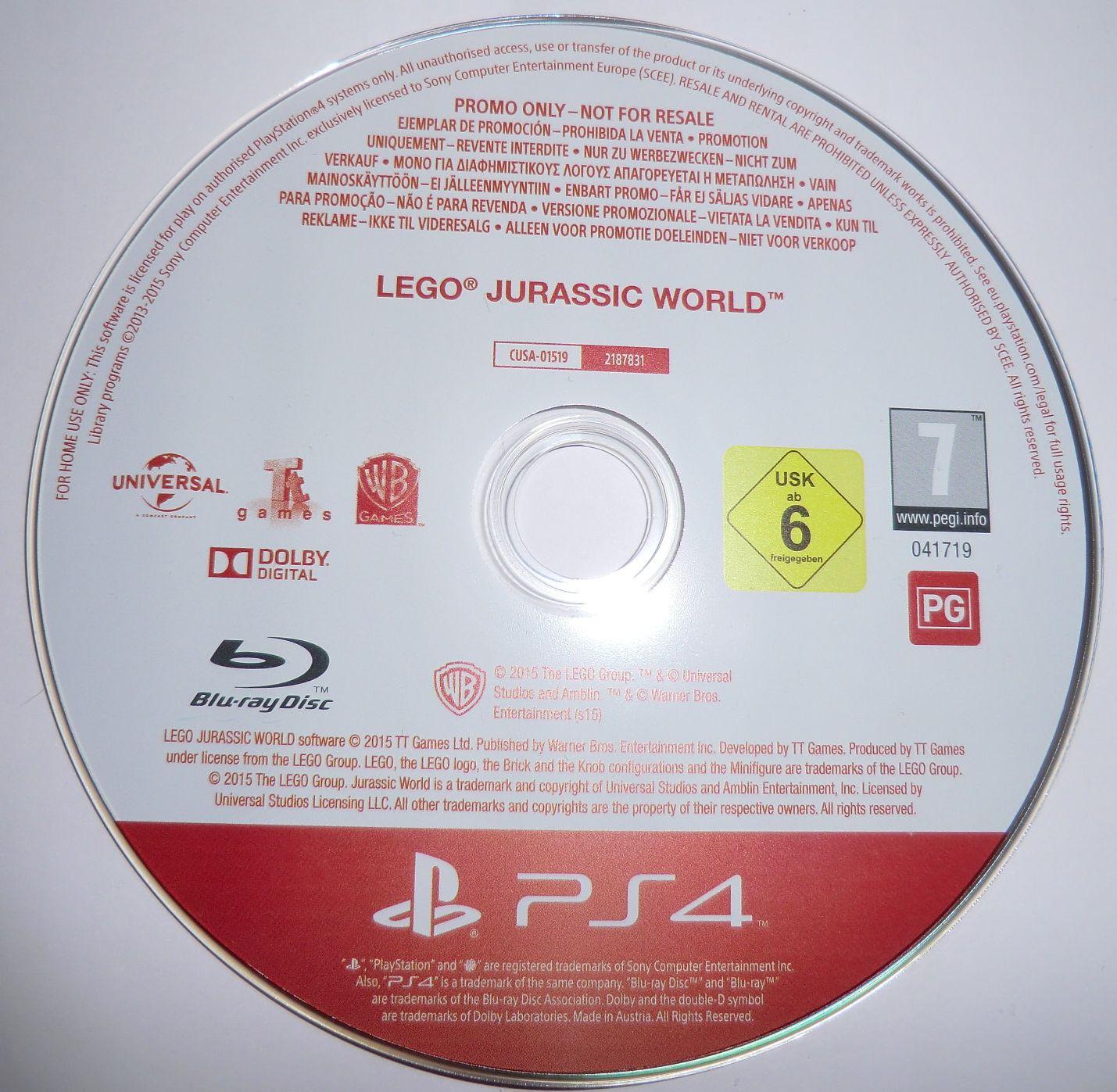 LEGO Jurassic World [Promo Only] - PAL Playstation 4 [Import]