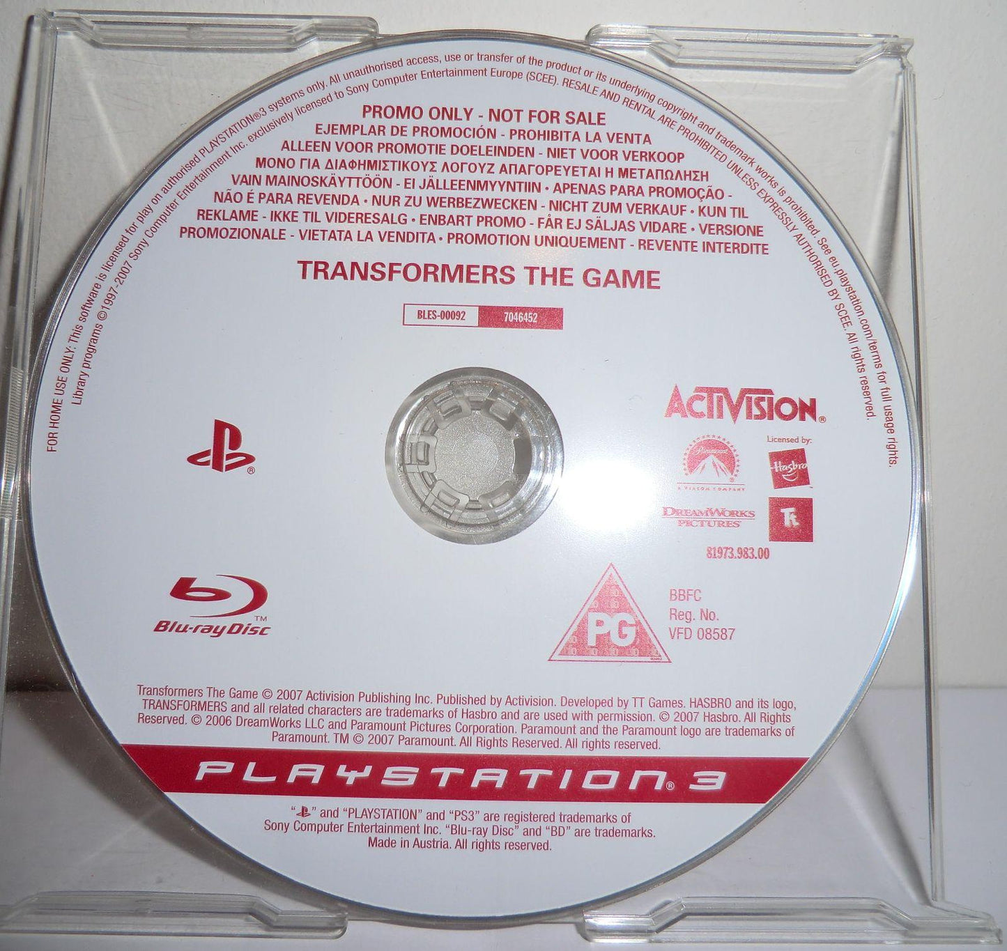 Transformers The Game [Promo Only] - PlayStation 3