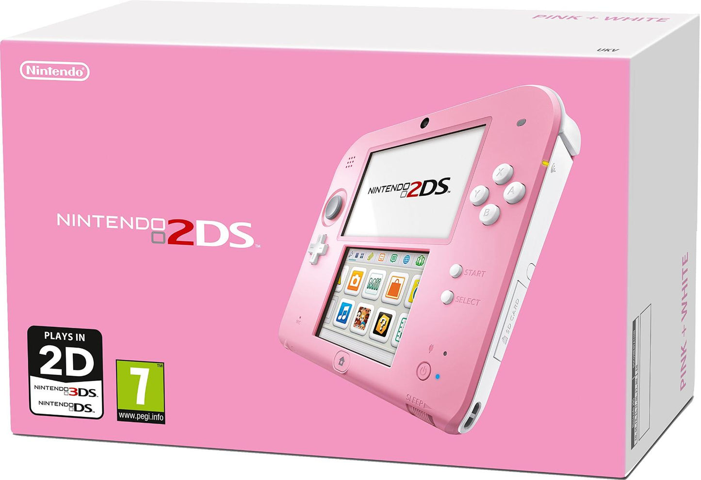 Nintendo 2DS Pink + White - Nintendo 3DS