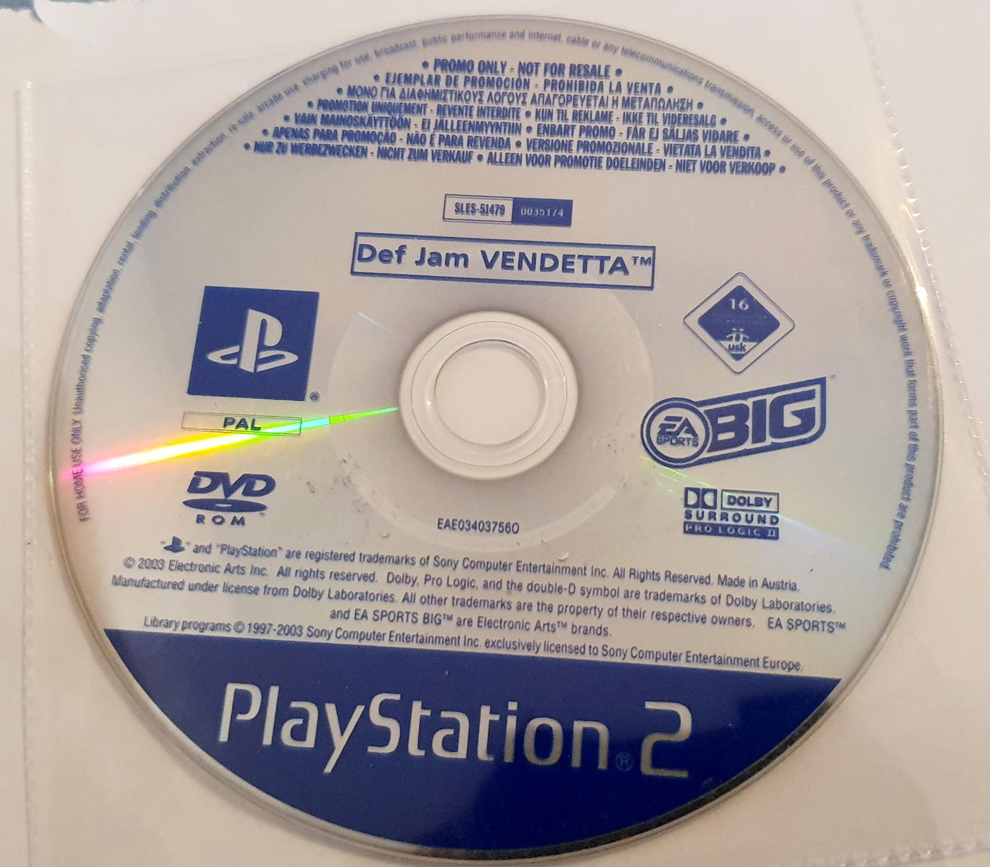 Def Jam Vendetta [Promo Not For Resale] - PAL Playstation 2 [Import]