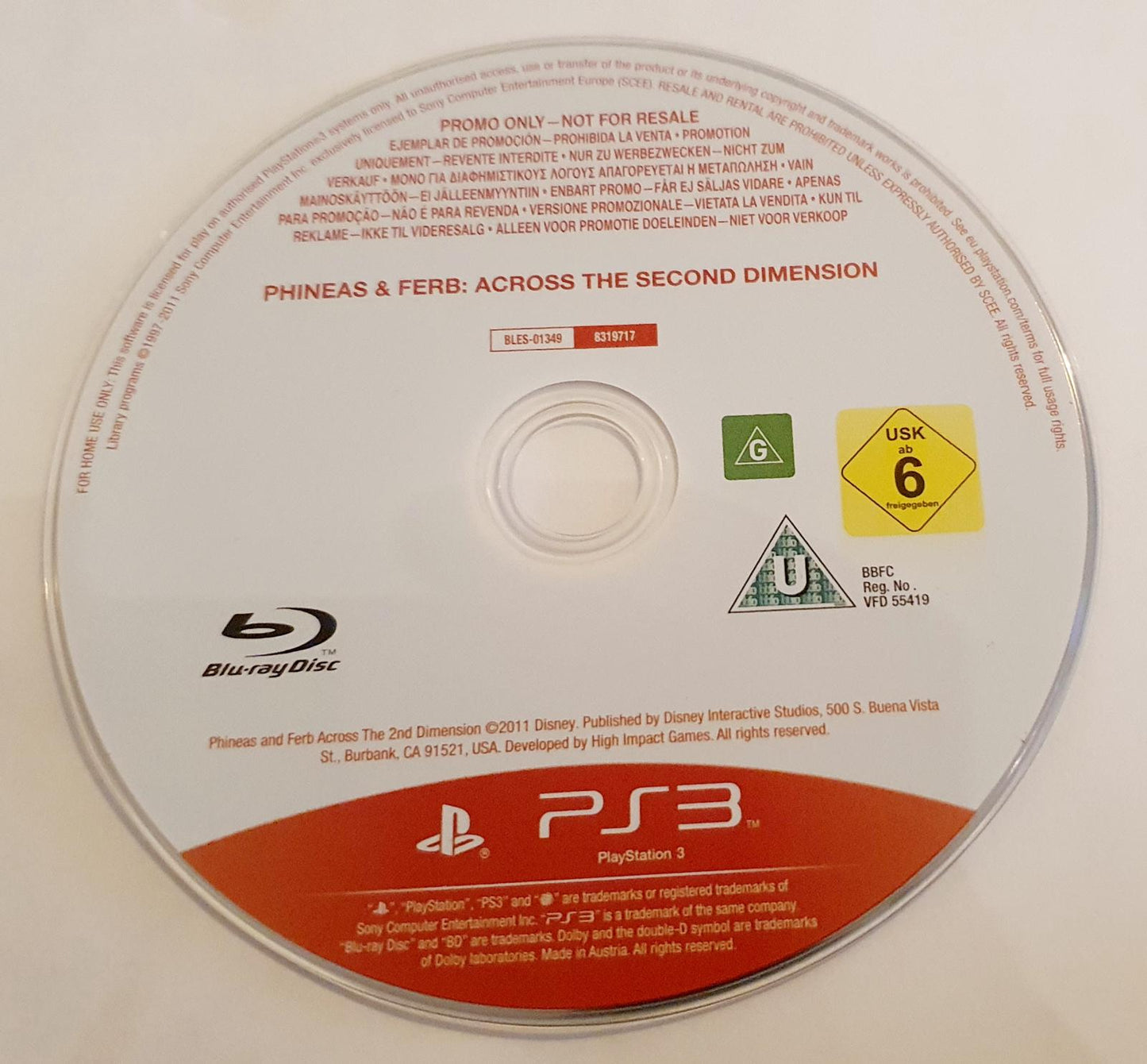 Phineas And Ferb: Across The 2nd Dimension [Promo Not For Resale] - PAL Playstation 3 [Import]