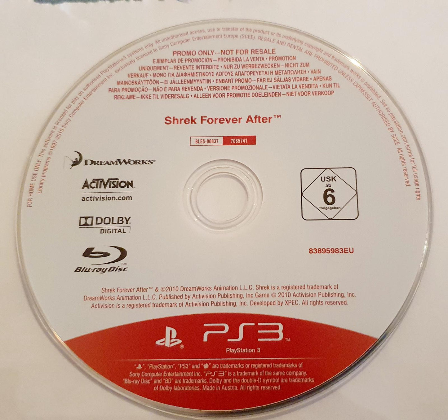 Shrek Forever After [Promo Not For Resale] - PAL Playstation 3 [Import]