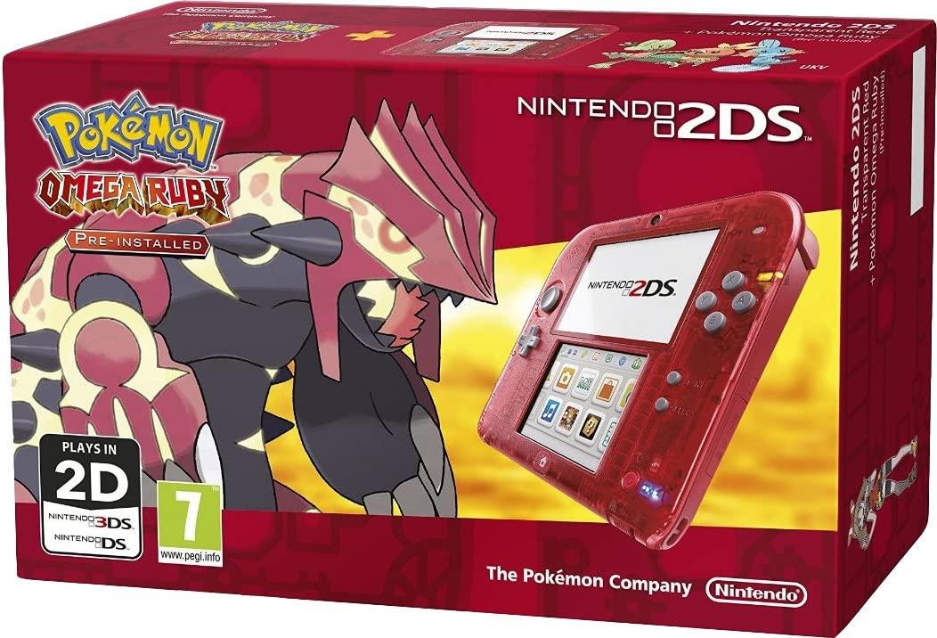 Nintendo 2DS Transparent Red [Pokemon Omega Ruby Pre-installed] - Nintendo 3DS