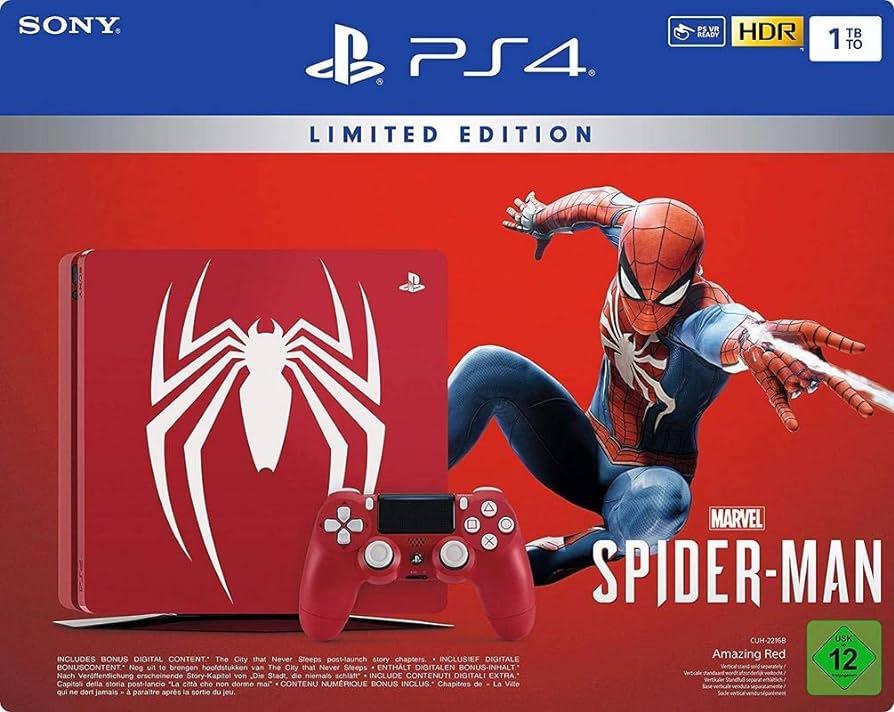 Playstation 4 1TB Slim Console Spiderman Bundle - PAL Playstation 4 [Import]