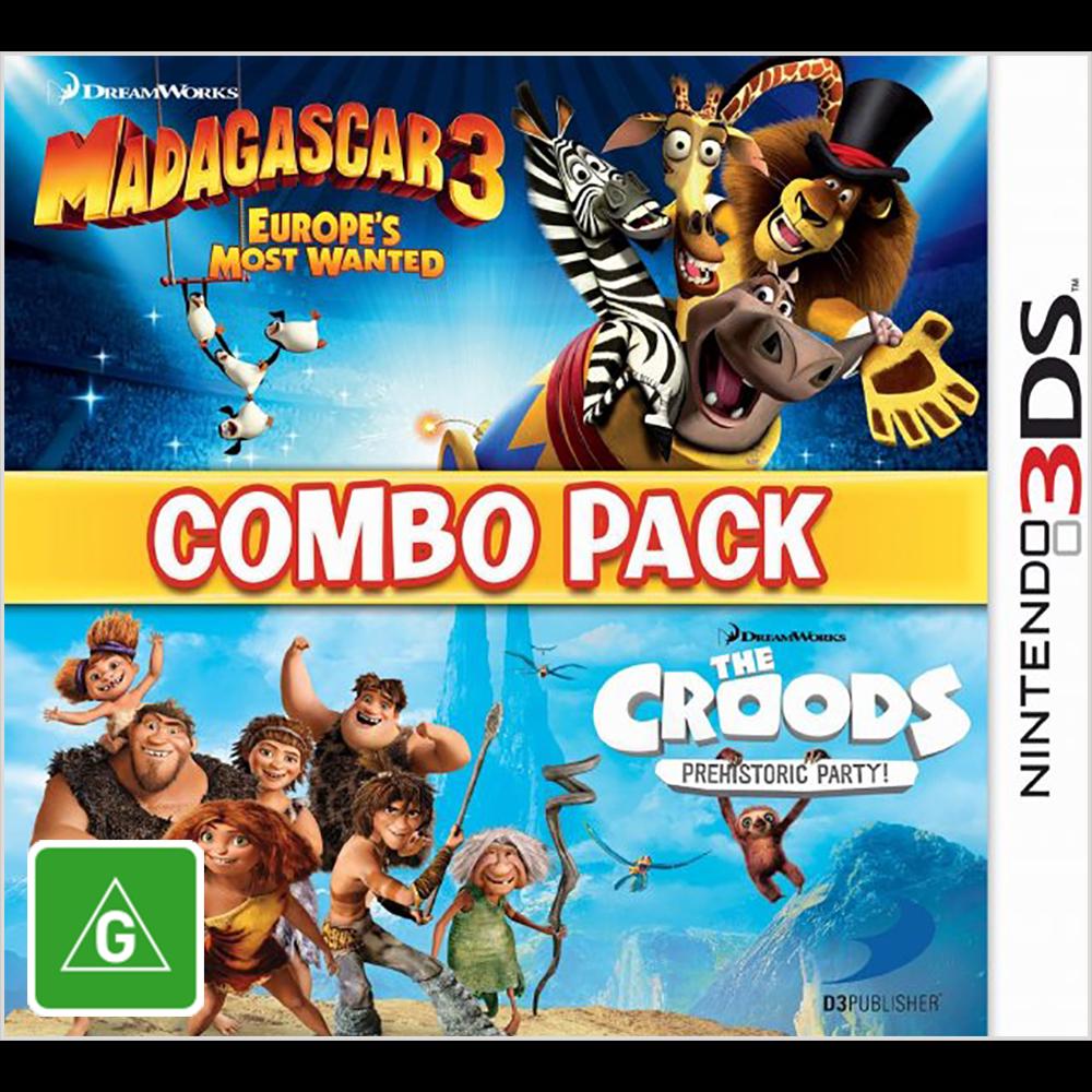 Madagascar 3: Europes Most Wanted & The Croods: Prehistoric Party Combo Pack - Nintendo DS