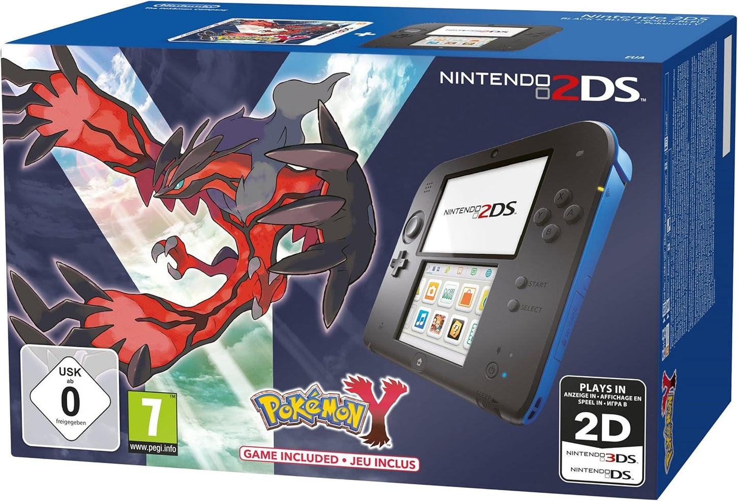 Nintendo 2DS Black + Blue [Pokemon Y Bundle] - Nintendo 3DS