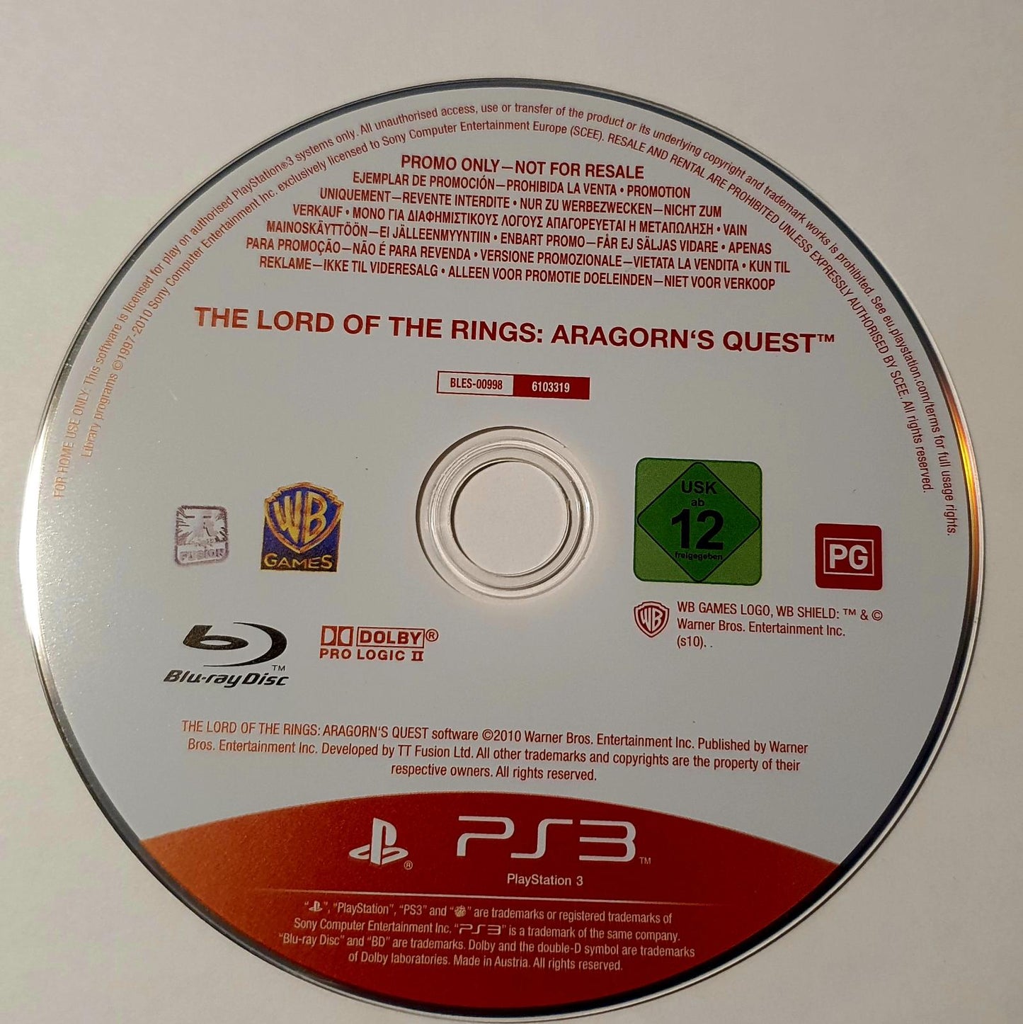 Lord Of The Rings: Aragorn's Quest [Promo Not For Resale] - PAL Playstation 3 [Import]