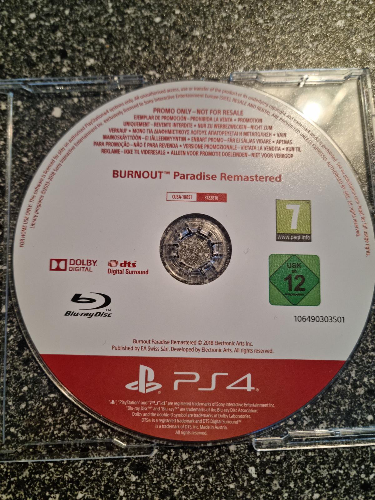 Burnout Paradise Remastered [Promo Not For Resale] - PAL Playstation 4 [Import]