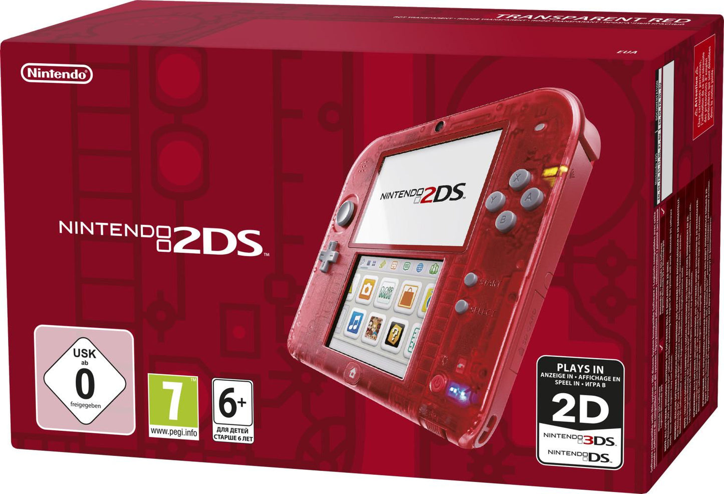 Nintendo 2DS Transparent Red - Nintendo 3DS