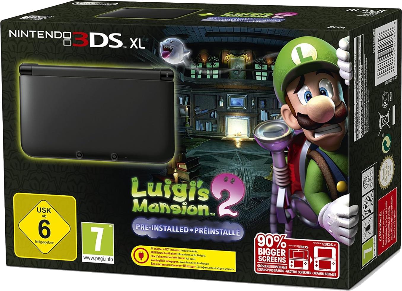 Nintendo 3DS XL Black [Luigi's Mansion 2 Pre-Installed] - PAL Console [Import]