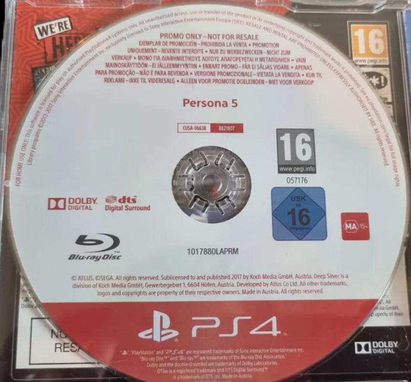 Persona 5 [Not For Resale] - PAL Playstation 4 [Import]
