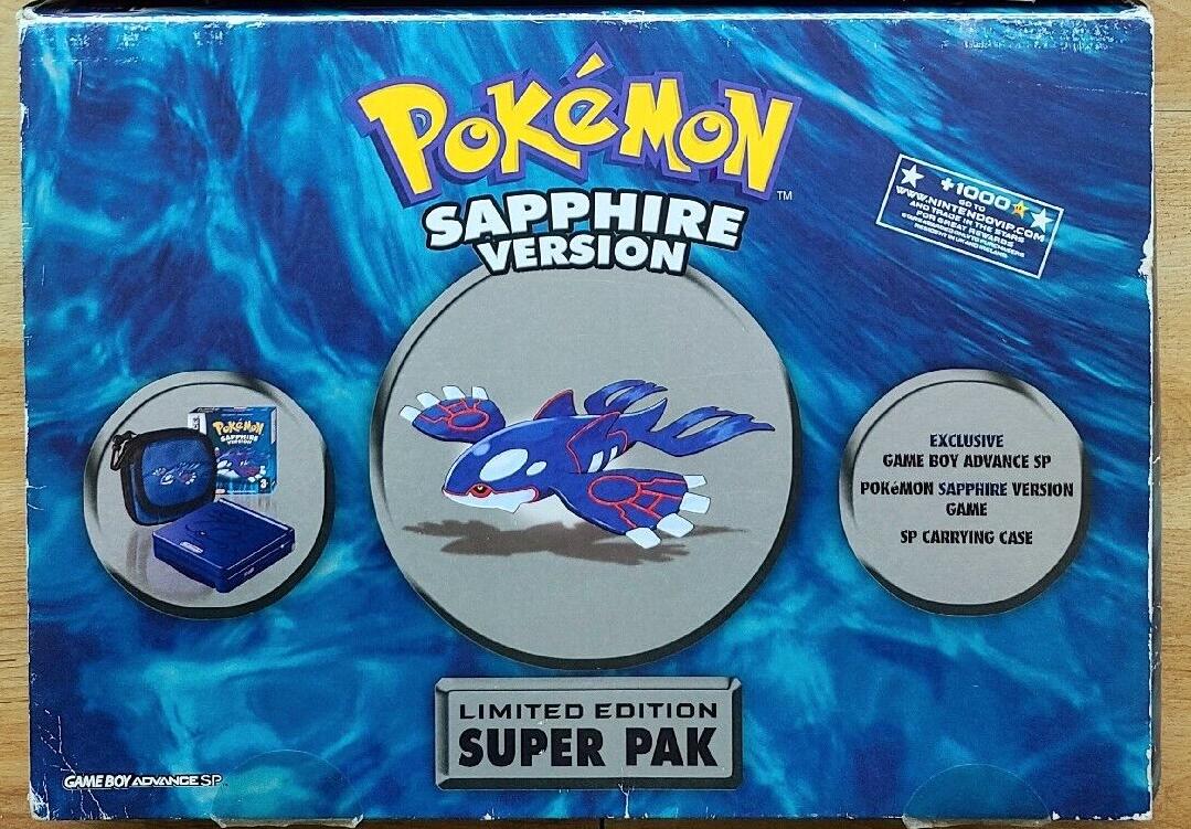 Game Boy Advance SP Pokemon Sapphire Version Limited Edition Super Pak - Game Boy Advance