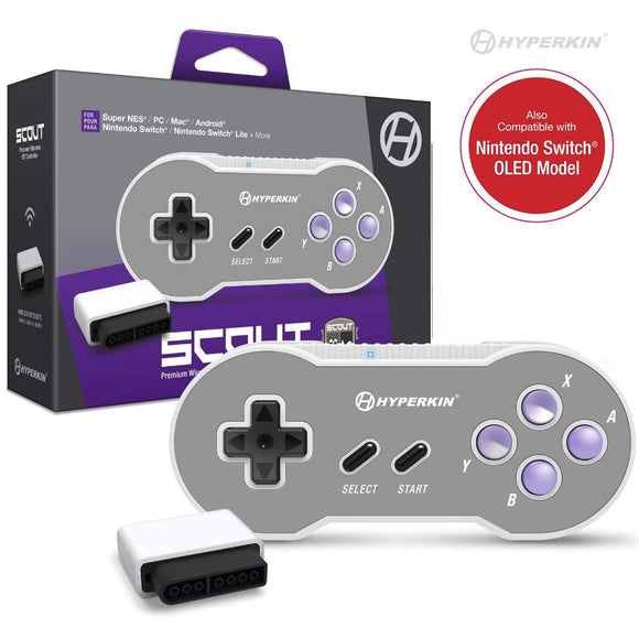 Scout Premium Bluetooth Controller For Super NES - Gray [Hyperkin] *New*