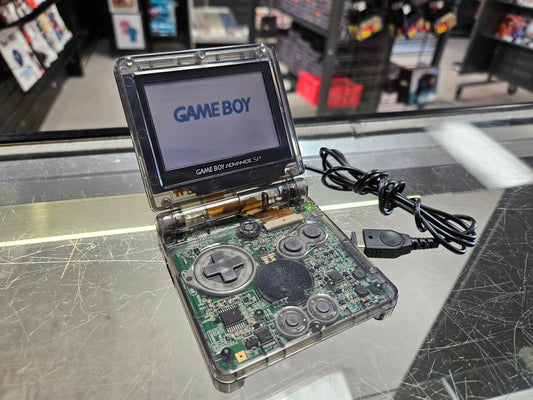 Smoke Clear Game Boy Advance SP 001 (Reshelled Console) - Game Boy Advance