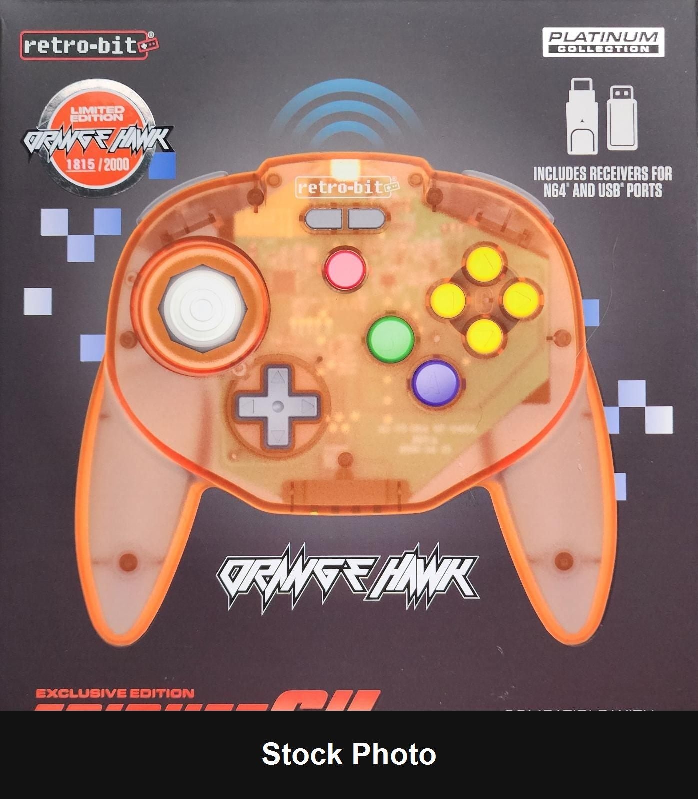 Tribute 64 Wireless Controller [Orange Hawk Limited Edition] (Nintendo 64) - Nintendo Accessories