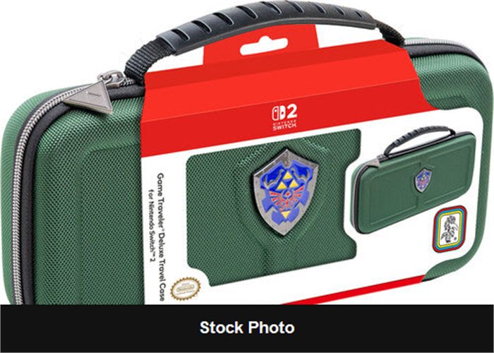 Game Traveler Deluxe Case for Switch 2: Hylian Shield / Zelda Green - Nintendo Accessories