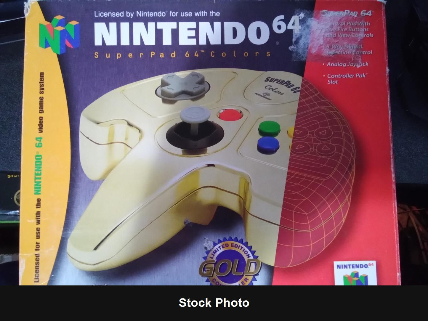 SuperPad 64 Controller [Gold] (Nintendo 64) - Nintendo Accessories